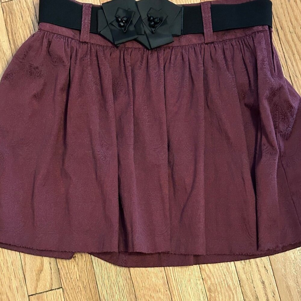 Stooshy Belted Purple A line Skirt Size Medium T16-24
